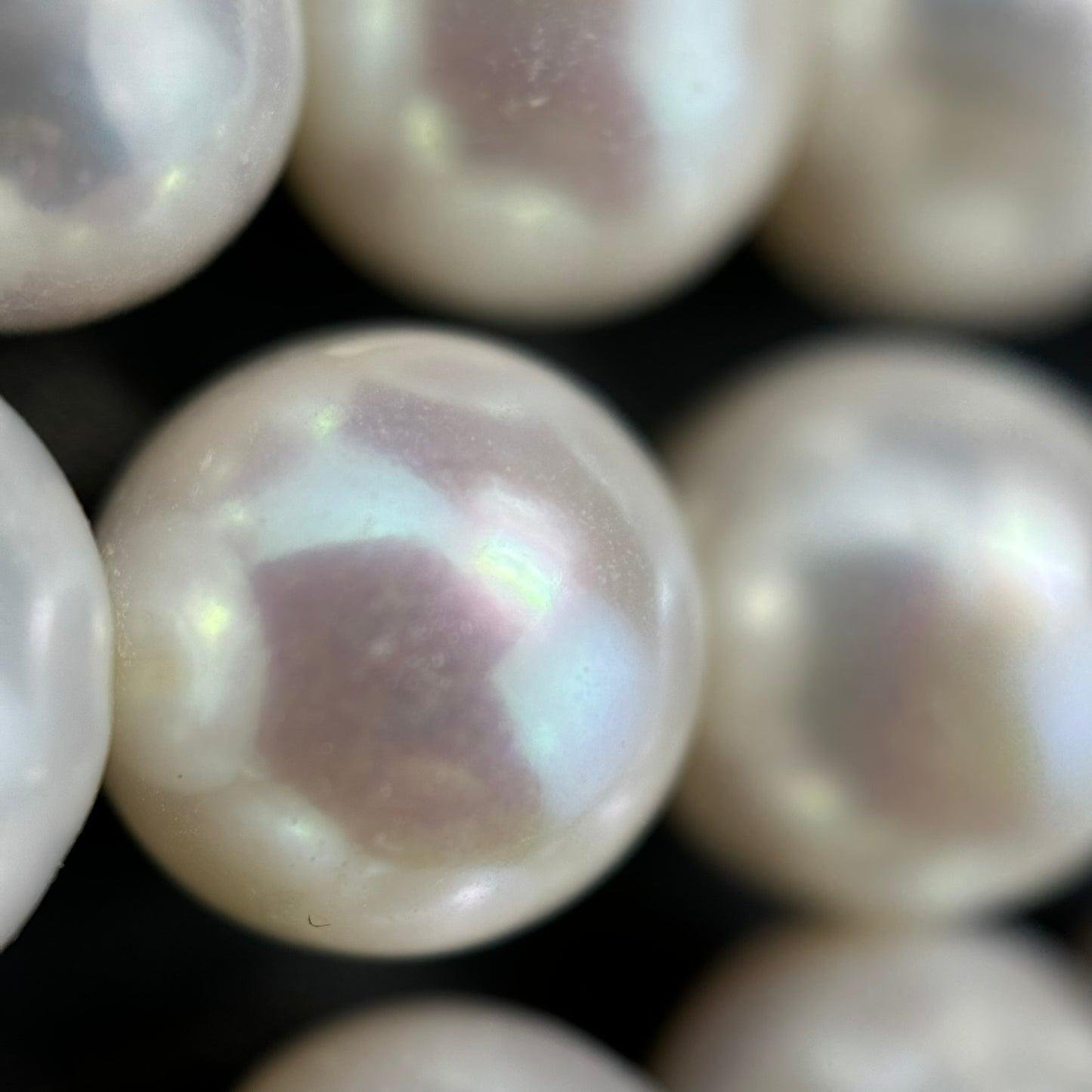 Close-up of lustrous pearls