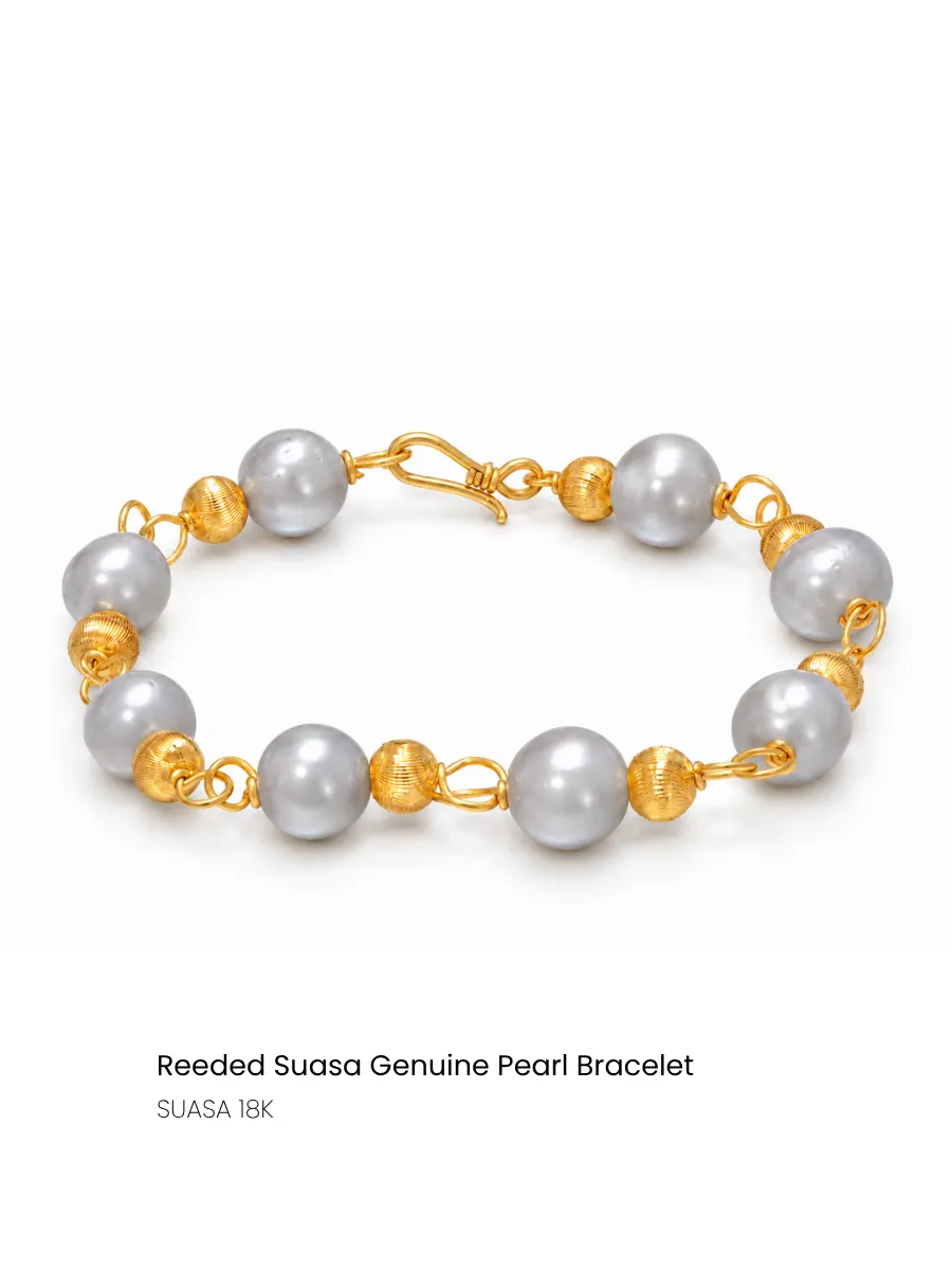 Reeded Suasa Pearl Bracelet