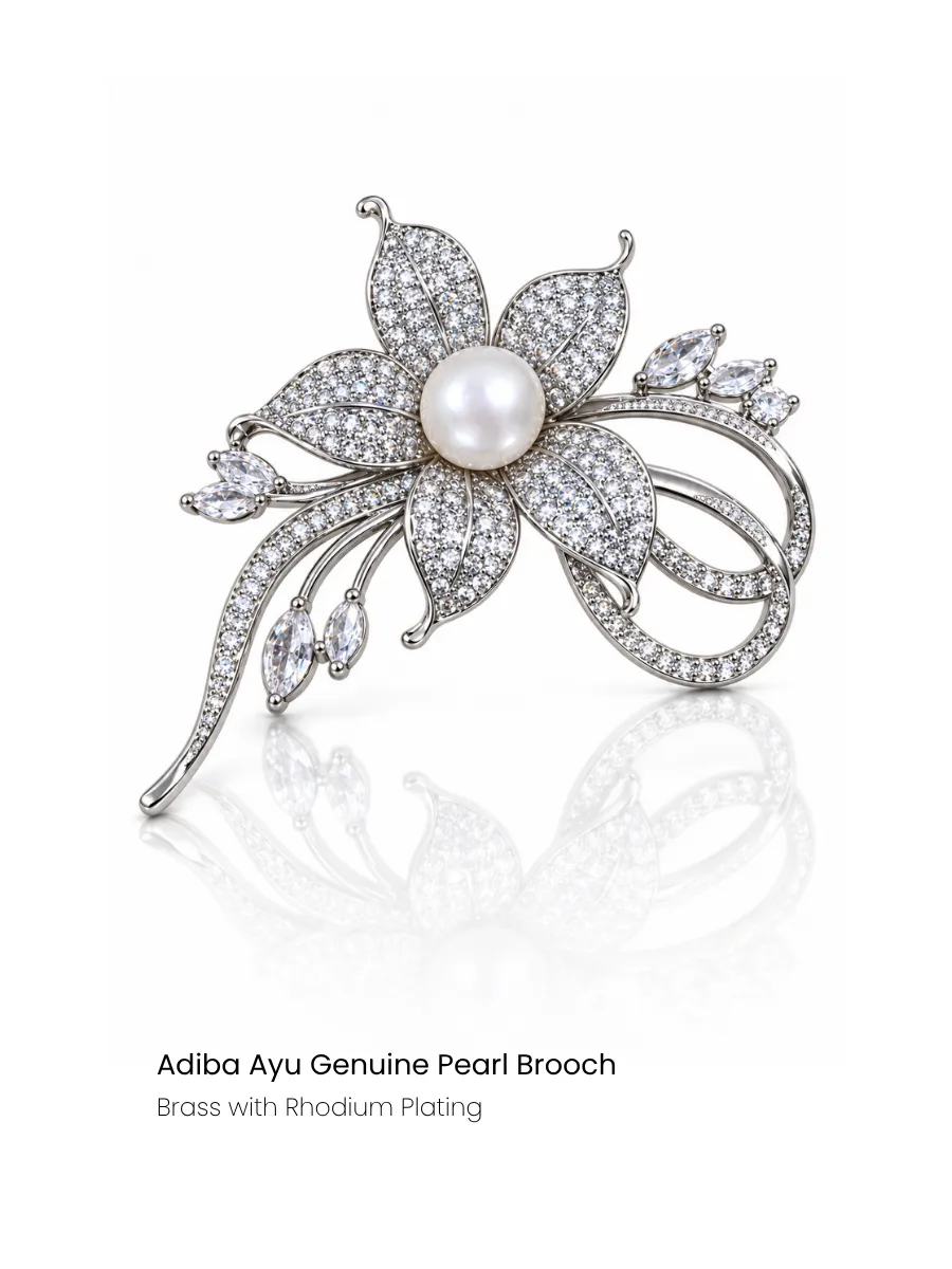 Jasmine Swirl Pearl Brooch