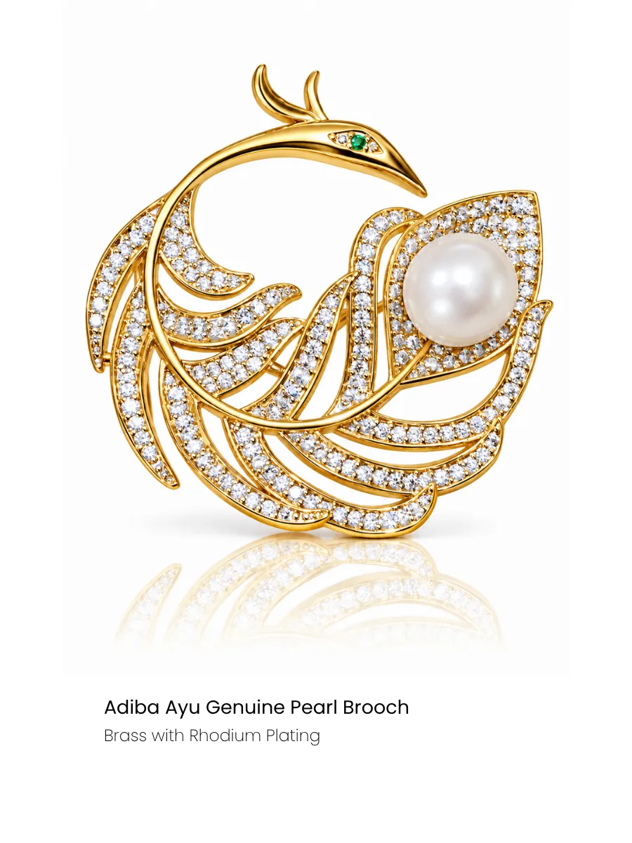 Peacock Pearl Brooch